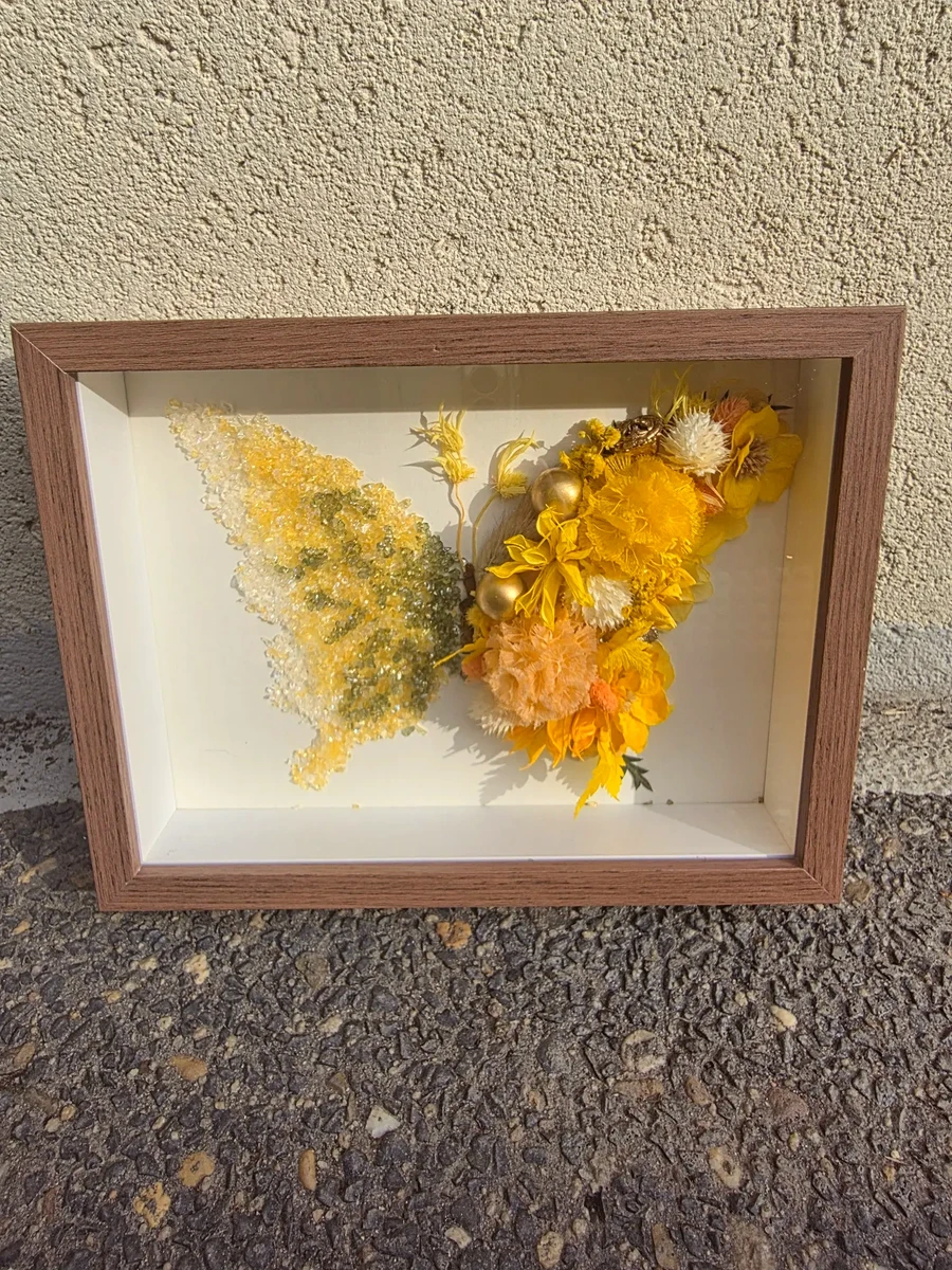 Golden Hour Butterfly — Crystal Frame DIY Kit