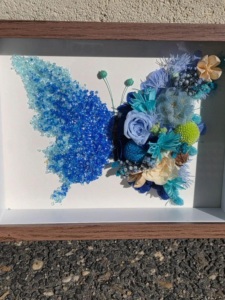 Ocean Morpho Butterfly — Crystal Frame DIY Kit